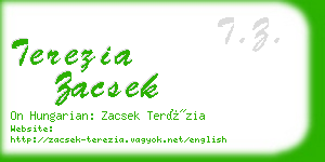 terezia zacsek business card